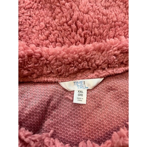 Time & Tru Pink Fuzzy Sherpa Pullover With Snowflake Size 2XL (20) Cozy Winter - Picture 6 of 8